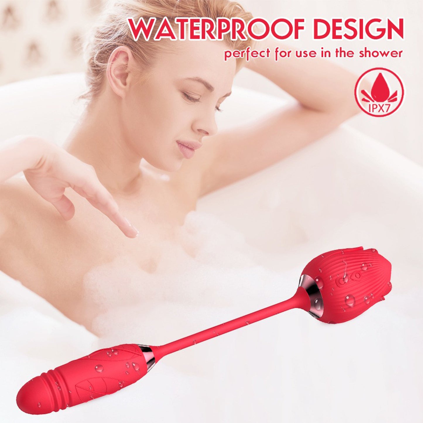 Blissed NYC 2-in-1 Rose Silicone Suction & Vibration Massager