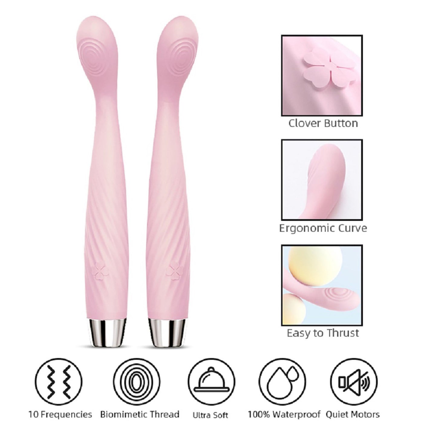 Blissed NYC Heating & Vibration Silicone Massager Pen