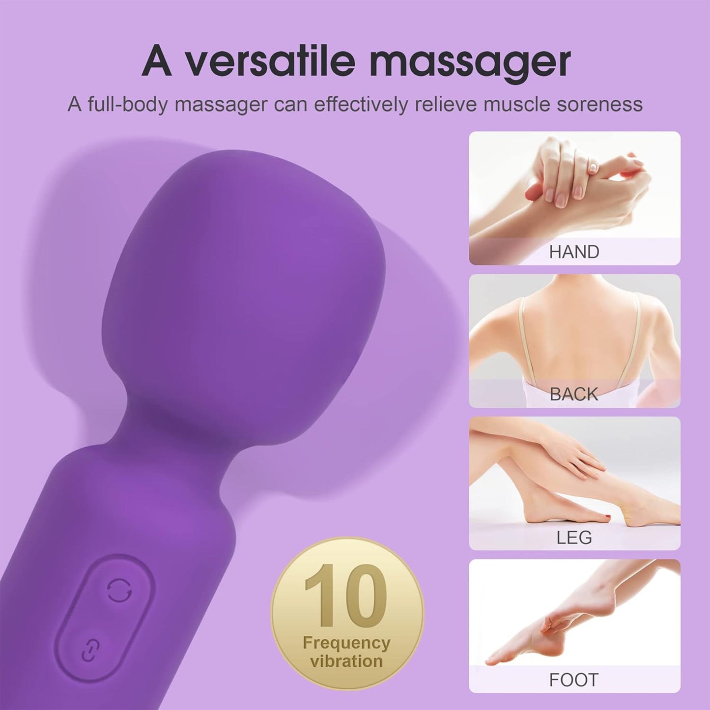 Blissed NYC Mini Wand Silicone Massager - Cordless, Quiet & Waterproof