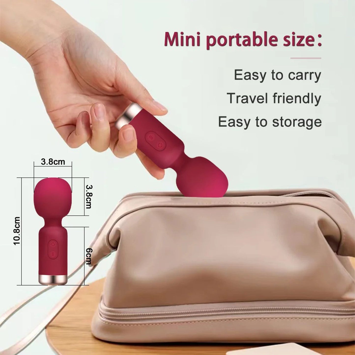 Blissed NYC Mini Wand Silicone Massager - Cordless, Quiet & Waterproof