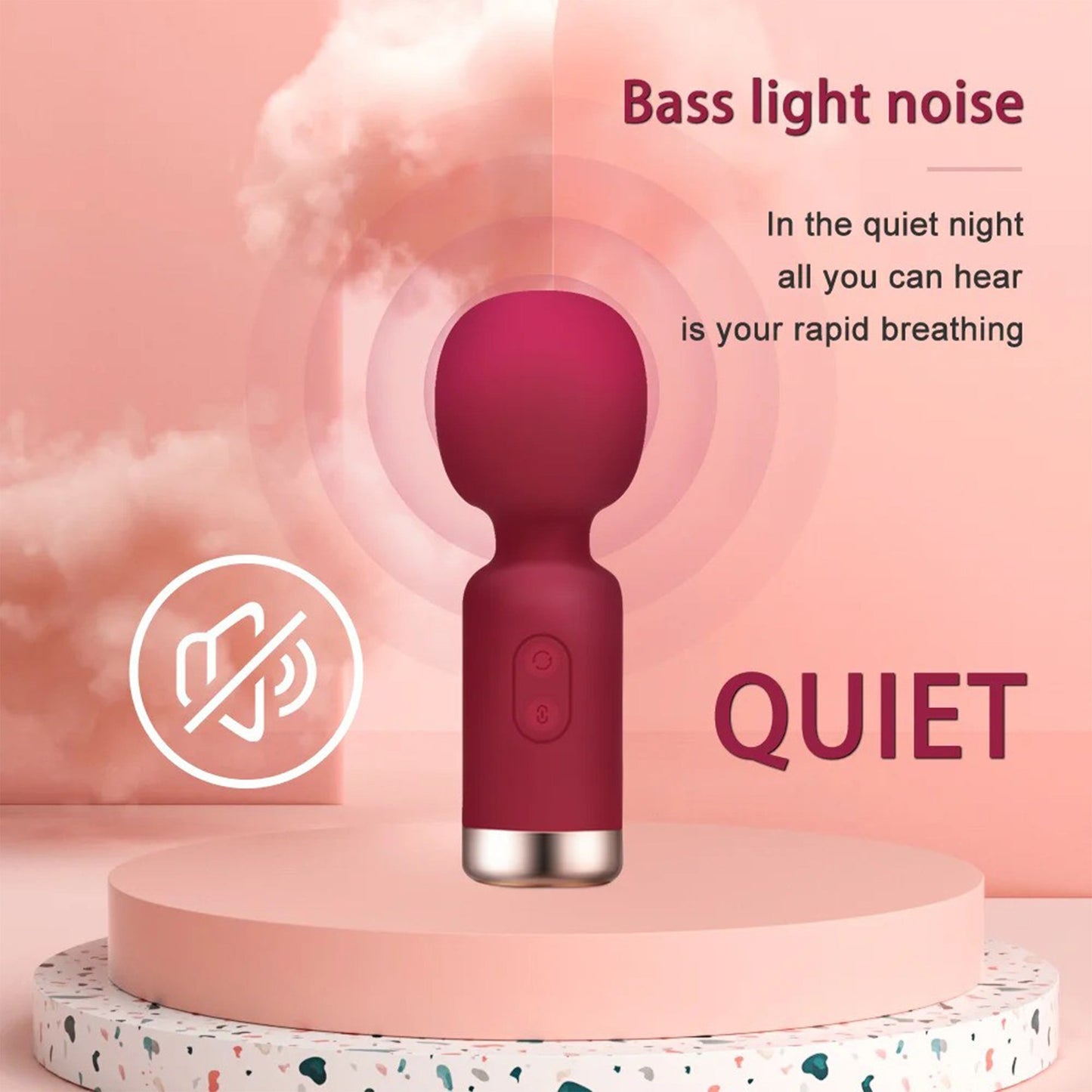 Blissed NYC Mini Wand Silicone Massager - Cordless, Quiet & Waterproof