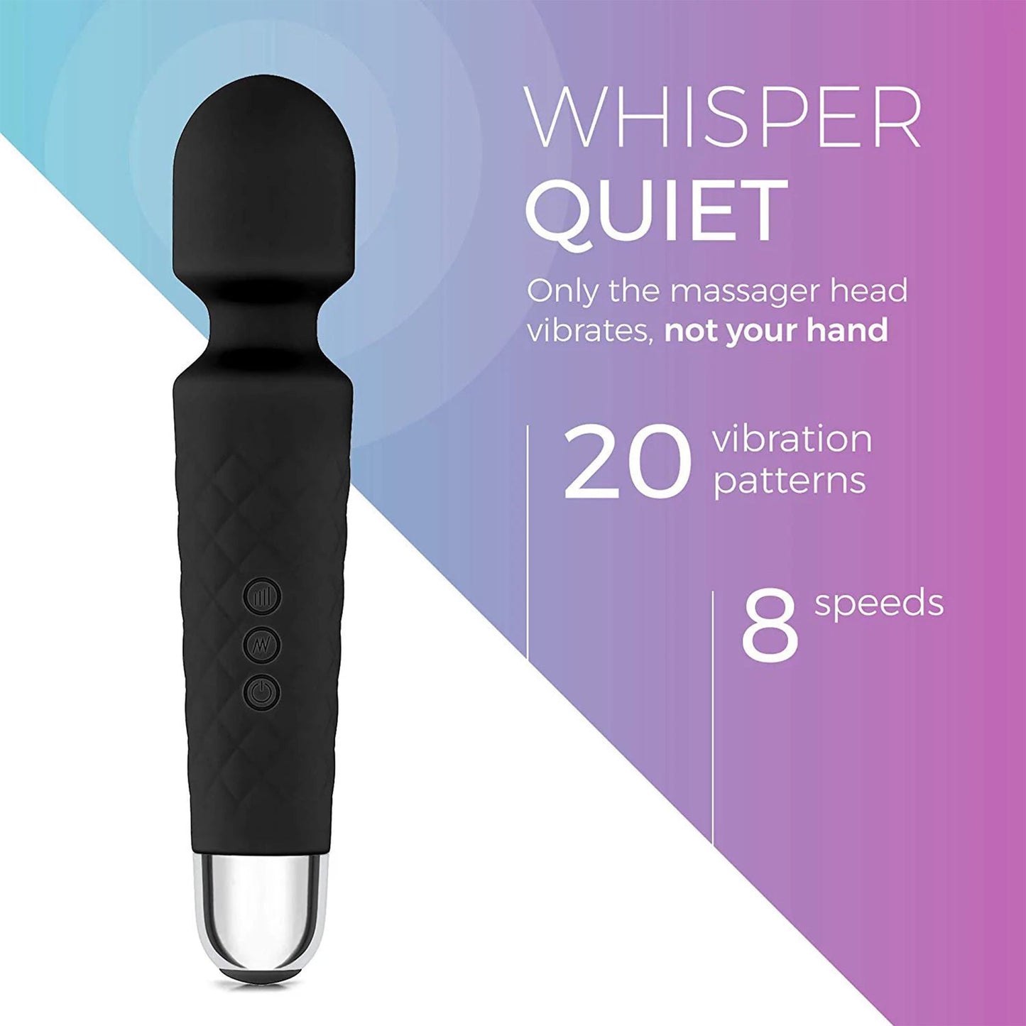 Blissed NYC Wand Silicone Massager - Cordless, Quiet & Waterproof