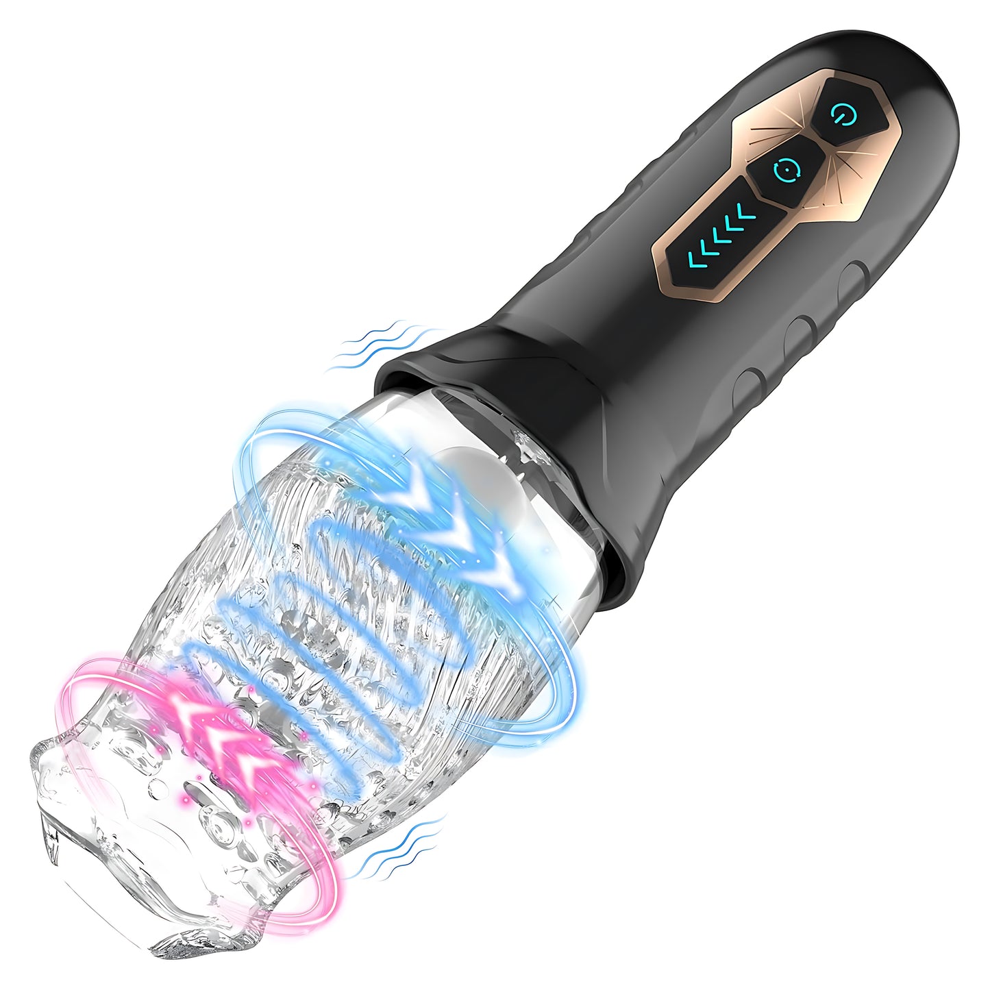 Blissed NYC Rechargeable Rotating & Vibrating Stroker - 360° Rotation, 10 Vibration Modes, Soft Silicone Sleeve