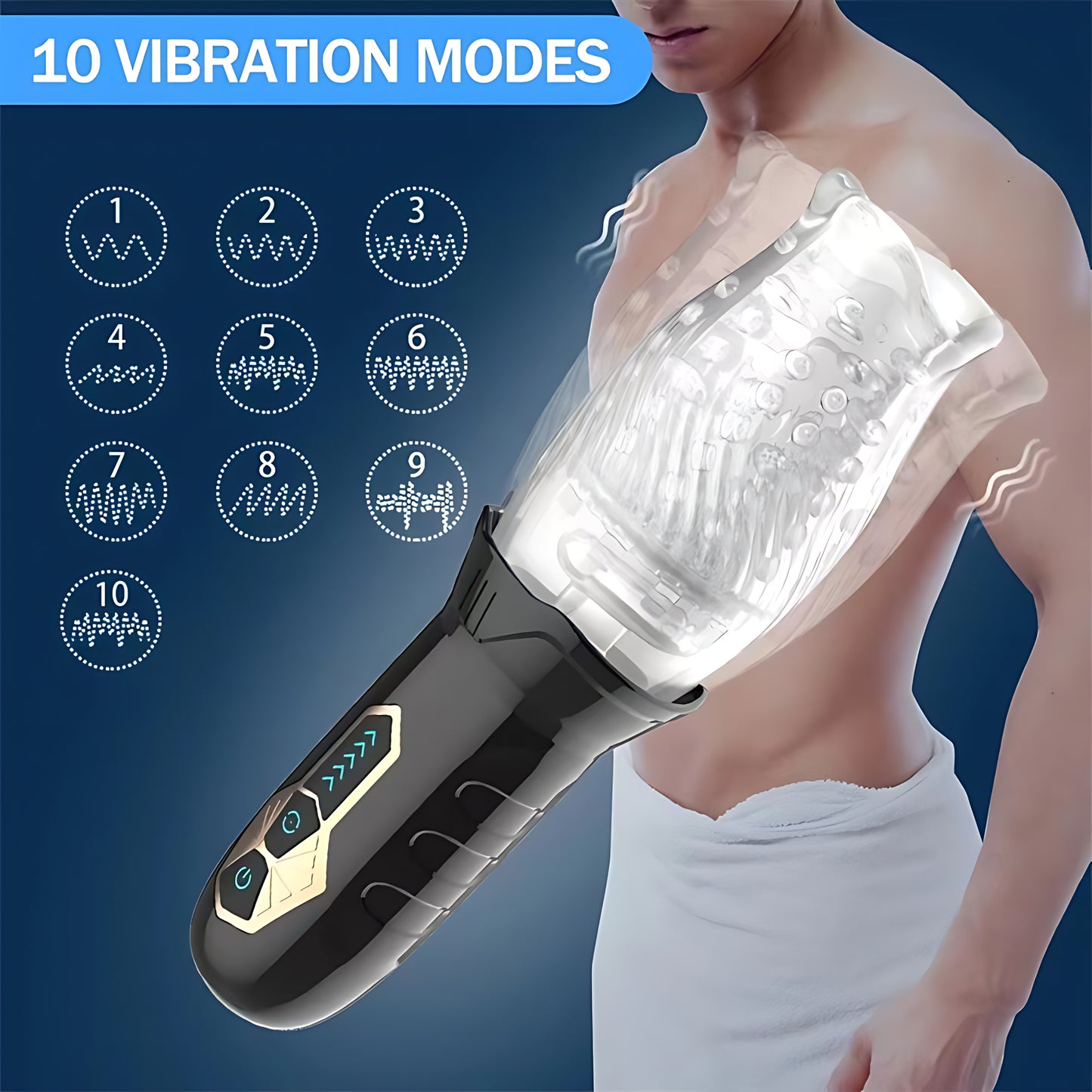 Blissed NYC Rechargeable Rotating & Vibrating Stroker - 360° Rotation, 10 Vibration Modes, Soft Silicone Sleeve