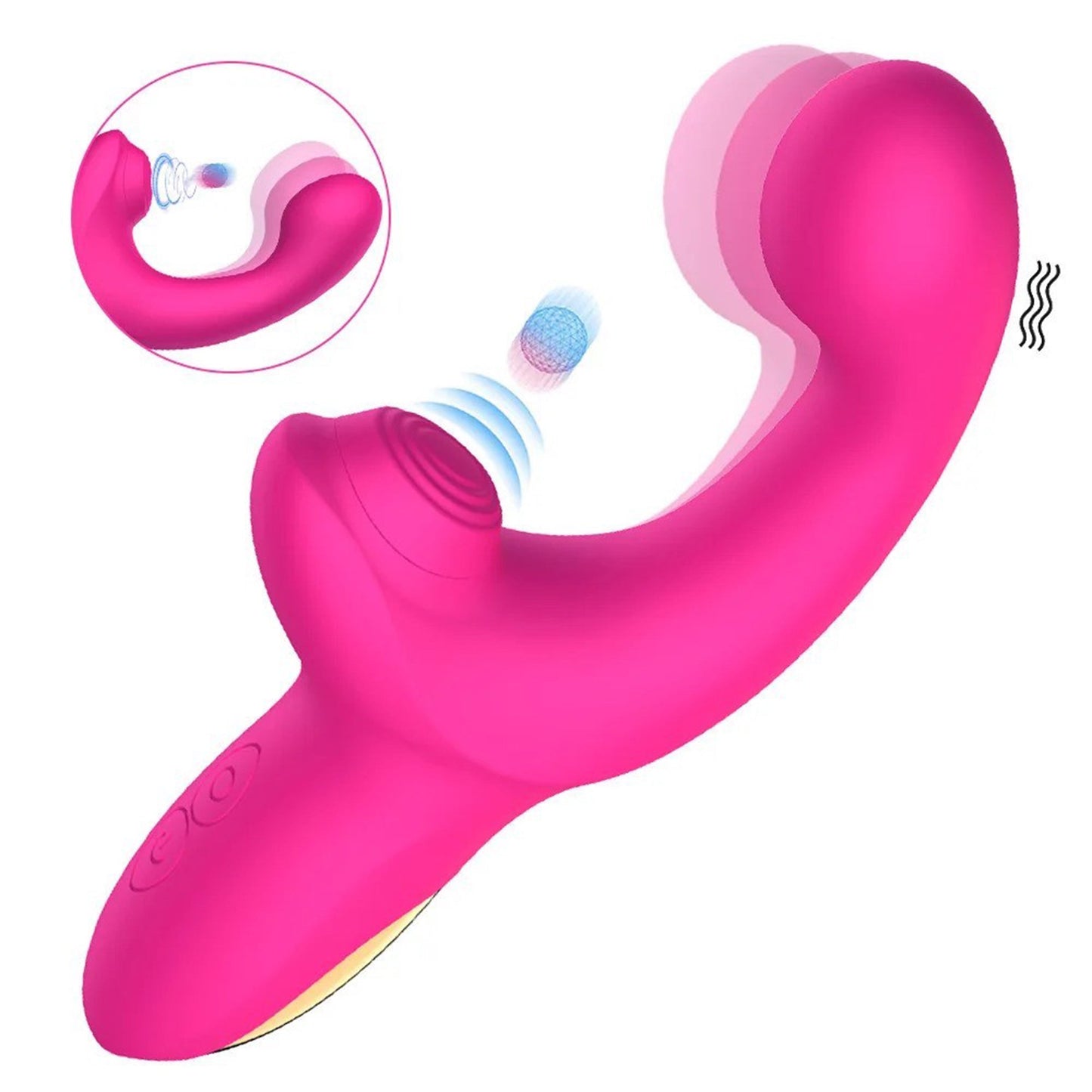Blissed NYC Dual Stimulation Vibrator With G-Spot Curve And Clitoral Suction