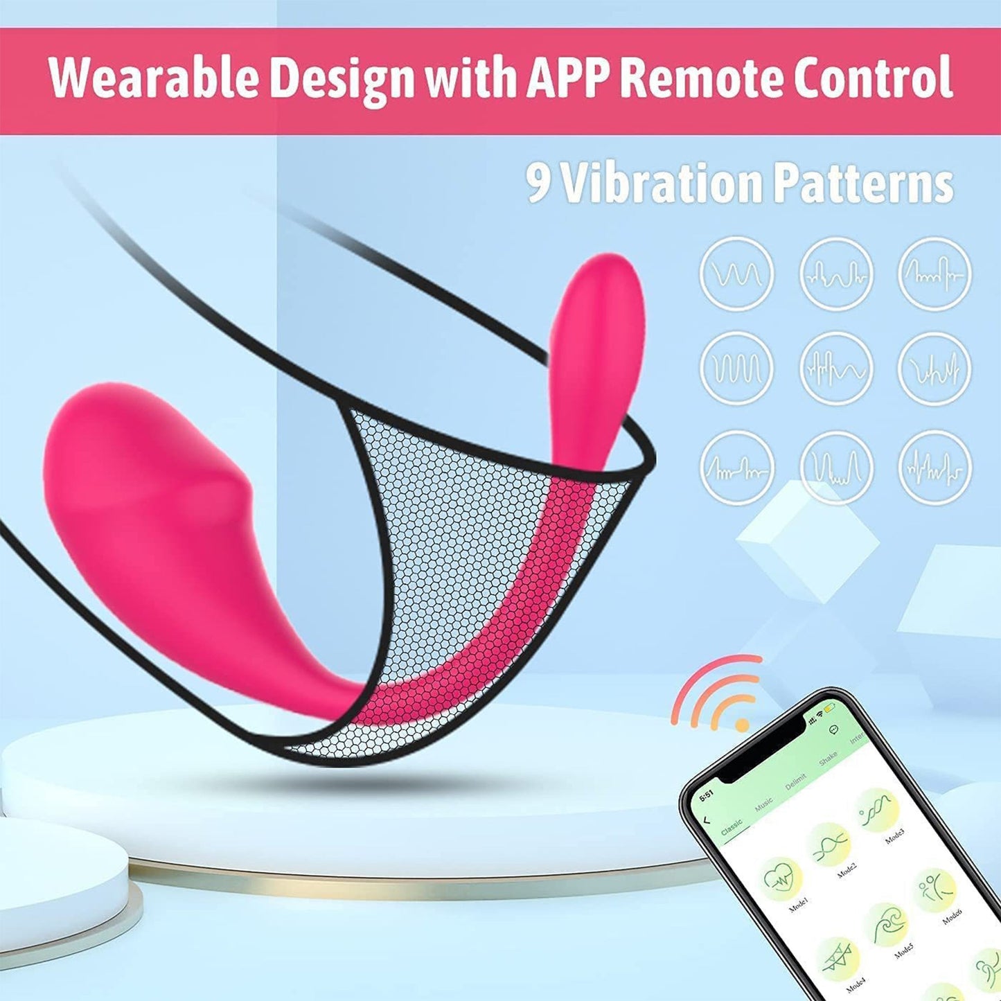 Blissed NYC U-Shape Silicone Bullet Massager - App-Controlled, Cordless & Waterproof