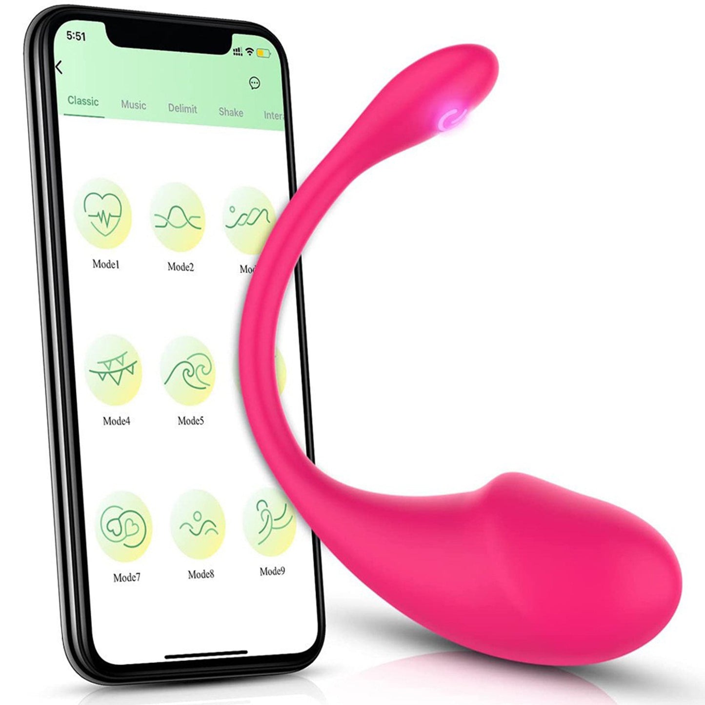 Blissed NYC U-Shape Silicone Bullet Massager - App-Controlled, Cordless & Waterproof