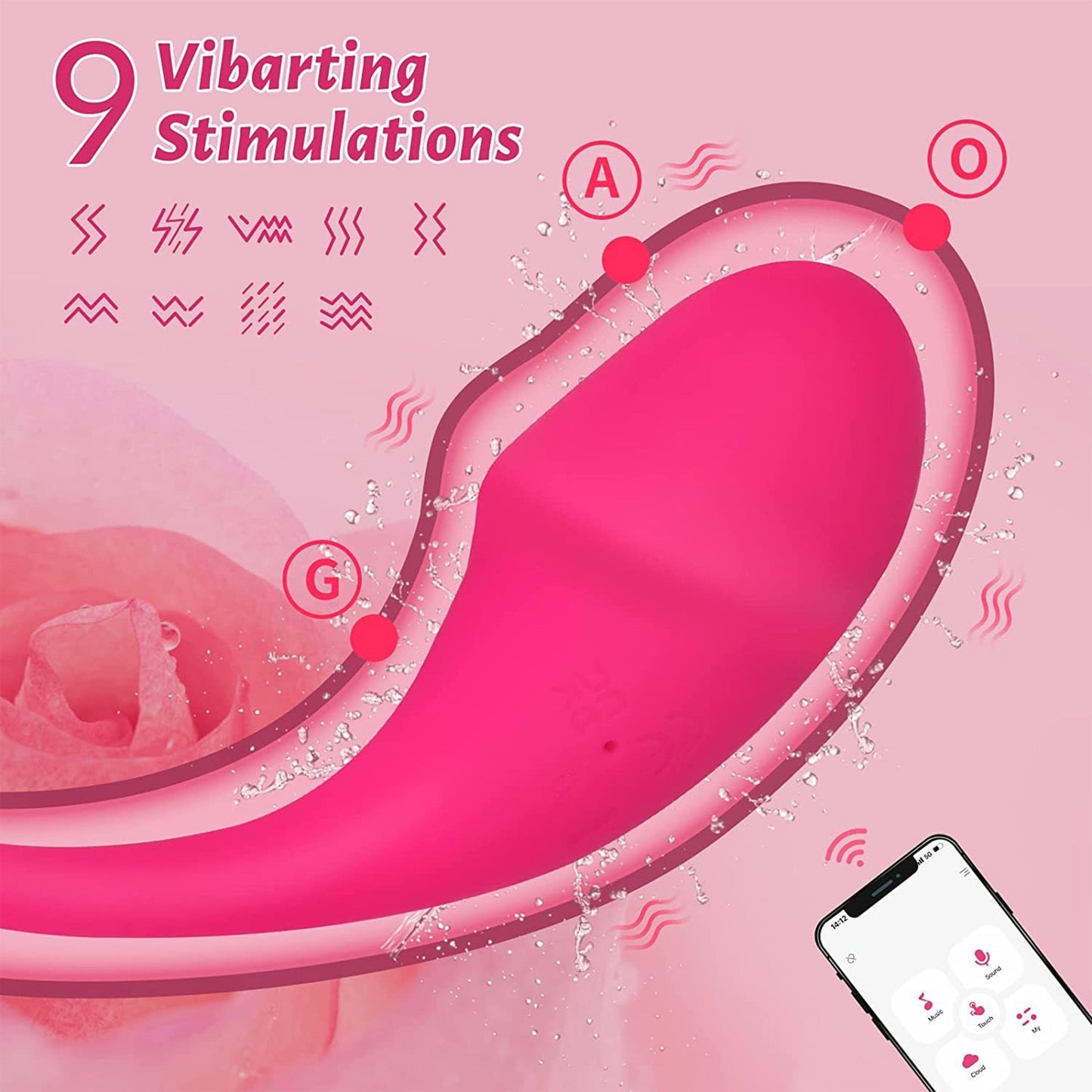 Blissed NYC U-Shape Silicone Bullet Massager - App-Controlled, Cordless & Waterproof
