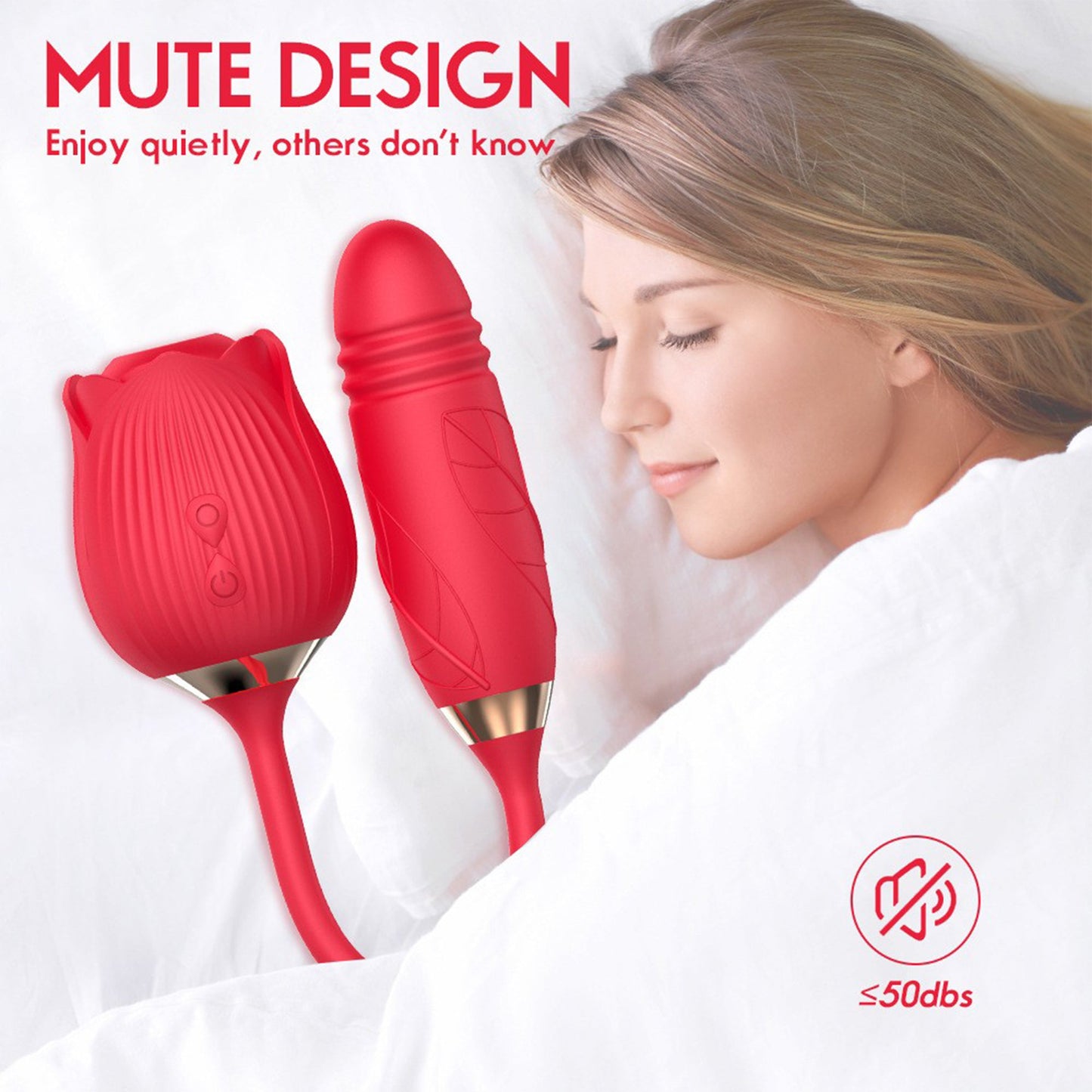 Blissed NYC 2-in-1 Rose Silicone Suction & Vibration Massager