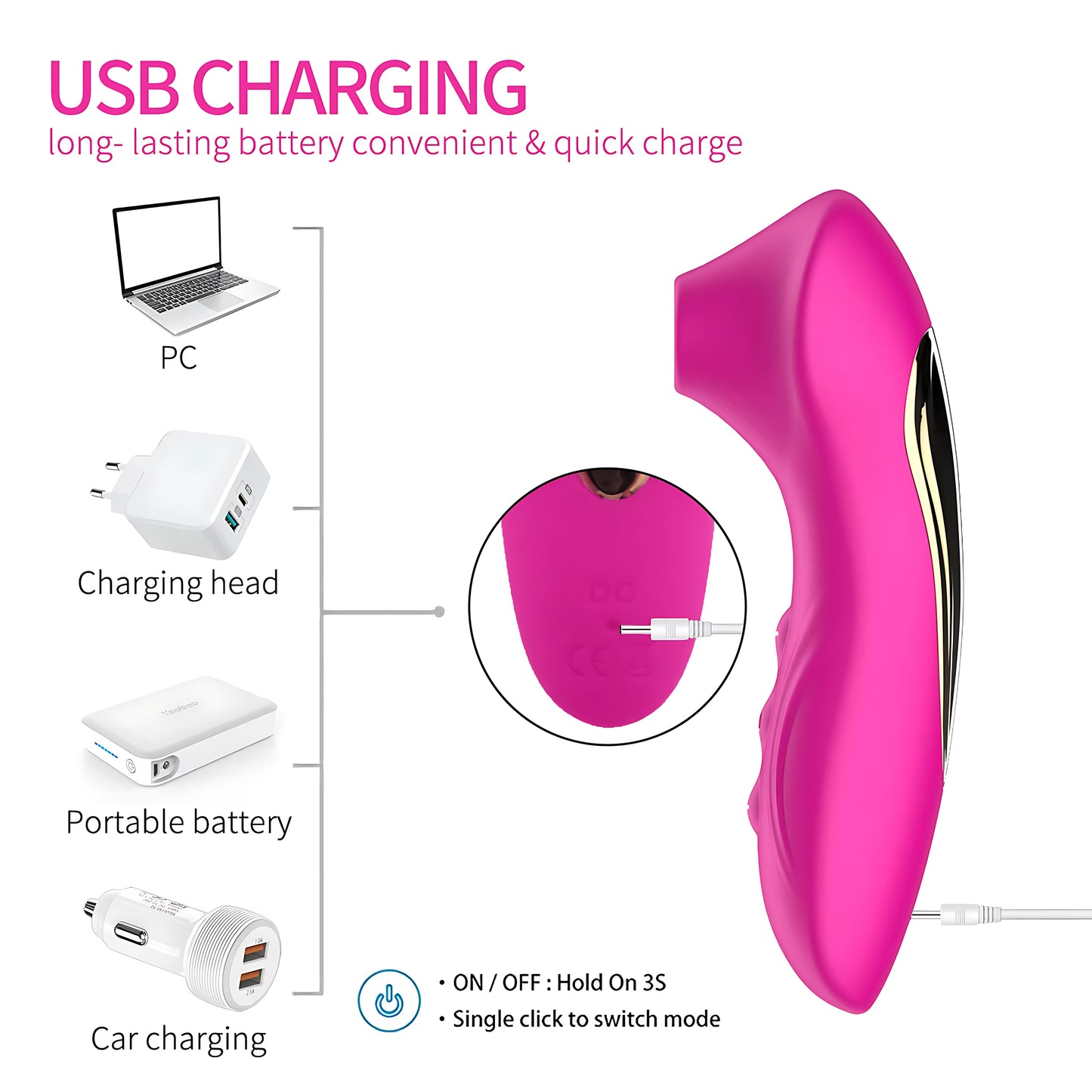 Blissed NYC Handheld Sucking & Vibrating Stimulator