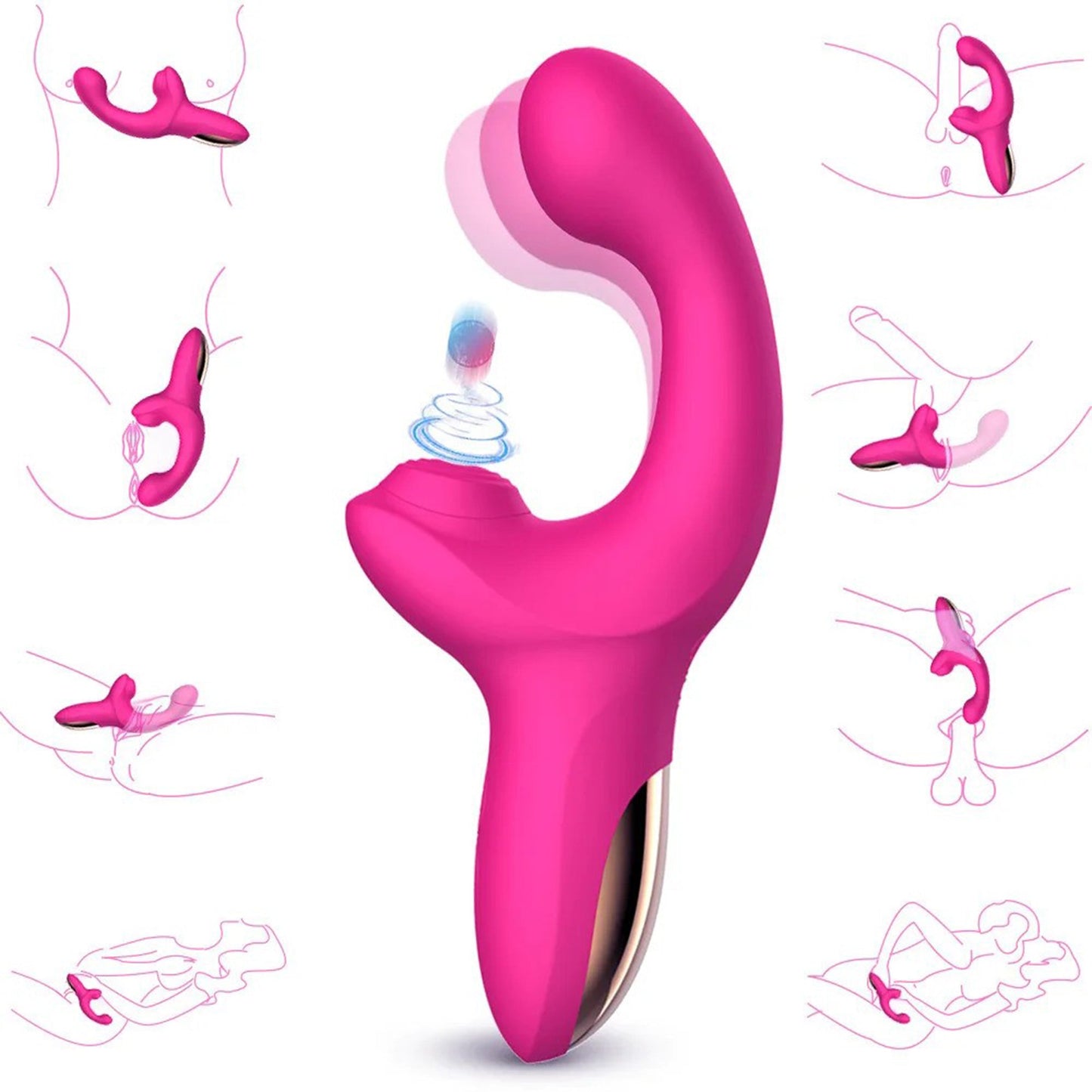 Blissed NYC Dual Stimulation Vibrator With G-Spot Curve And Clitoral Suction