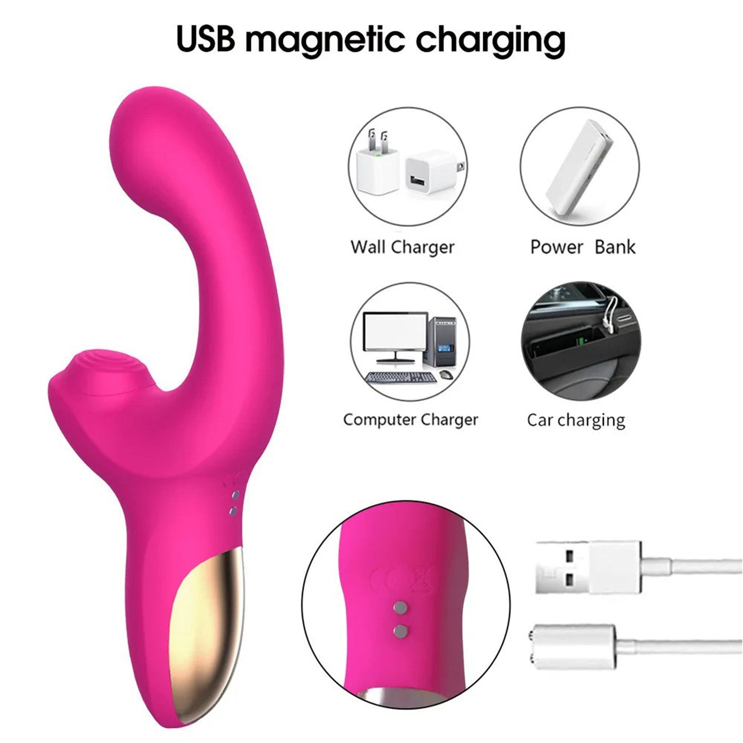 Blissed NYC Dual Stimulation Vibrator With G-Spot Curve And Clitoral Suction