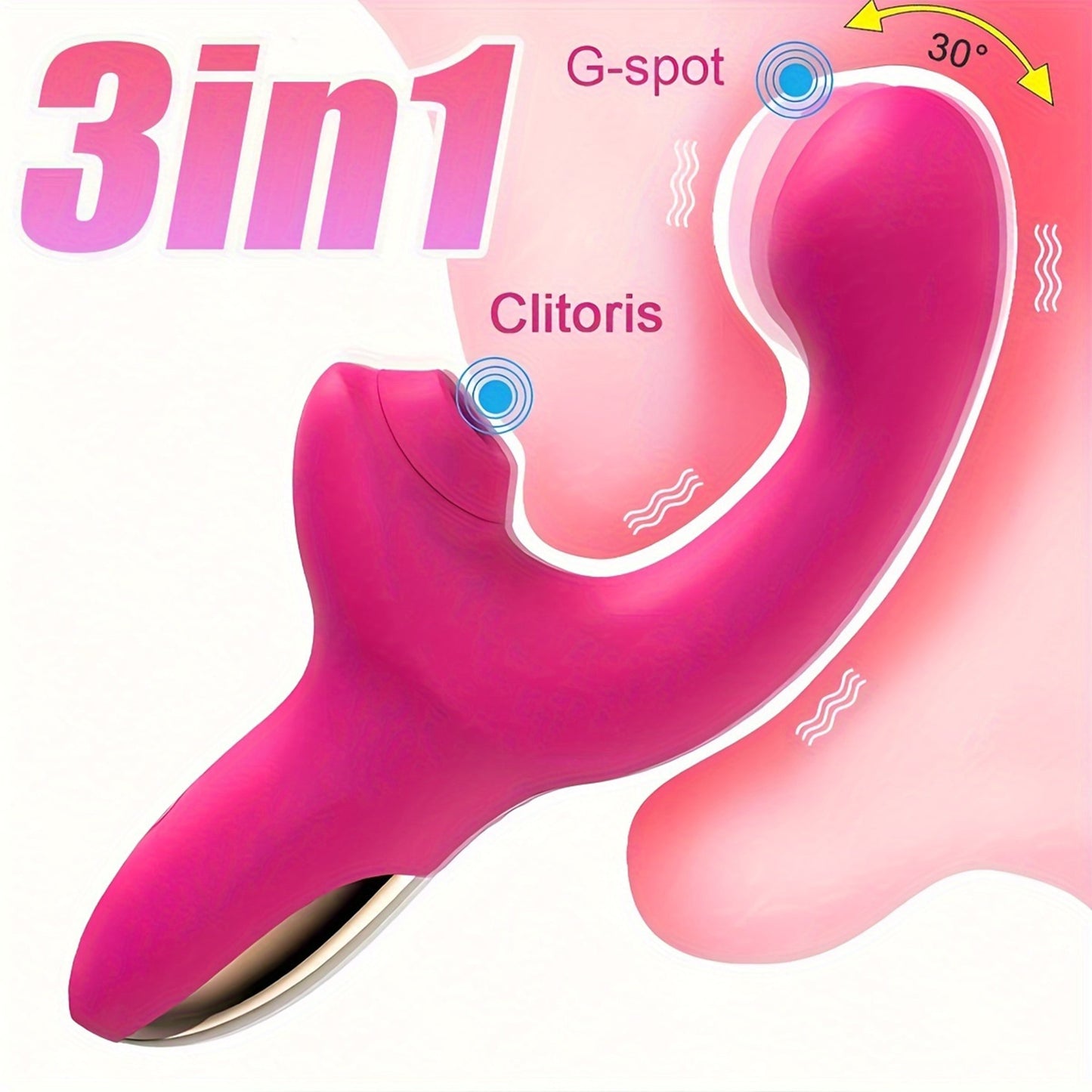 Blissed NYC Dual Stimulation Vibrator With G-Spot Curve And Clitoral Suction